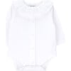 Nora Round Ruffled Collar Long Sleeve Long Sleeve Buttoned Body, Pearl - Onesies - 1 - thumbnail