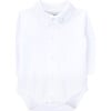 Raccoon Classic Collar Long Sleeve Buttoned Body, White - Onesies - 1 - thumbnail