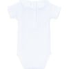 Ruby Crew Neck Ruffled Collar Short Sleeve Body, White - Onesies - 3