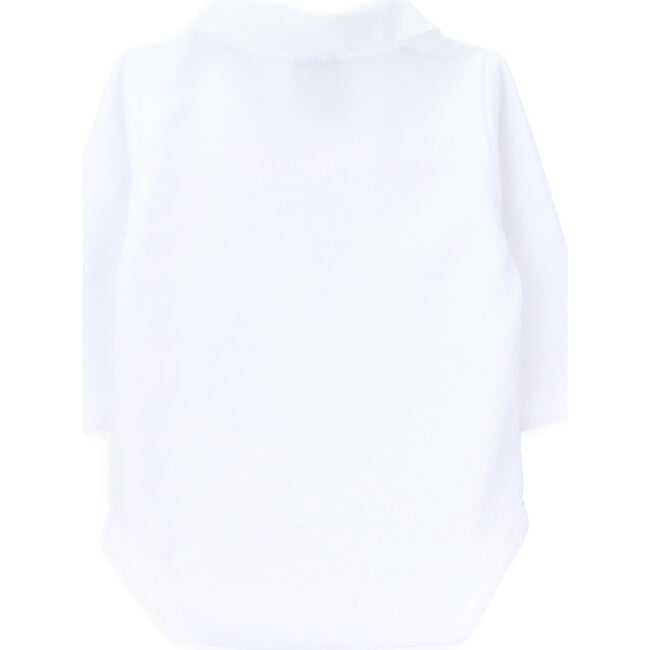 Raccoon Classic Collar Long Sleeve Buttoned Body, White - Onesies - 2