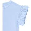 Charlot Round Neck Short Ruffle Sleeve T-Shirt, Blue Fog - T-Shirts - 2