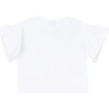 Where Crew Neck Short Frilled Sleeve T-Shirt, Pearl - T-Shirts - 3