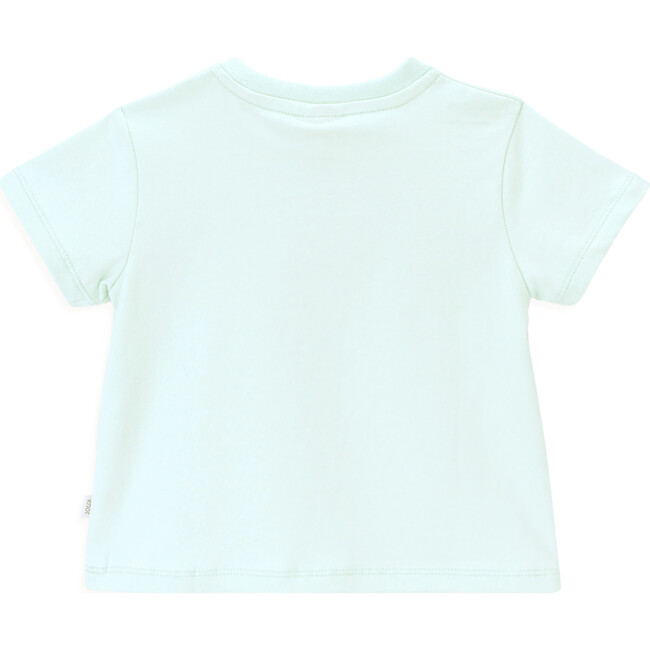 Little Detective Crew Neck Short Sleeve Shoulder Open T-Shirt, Celadon Green - T-Shirts - 3