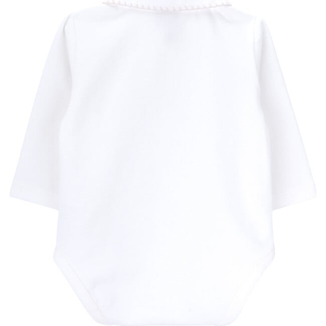 Angel Crew Neck Peter Pan Collar Long Sleeve Buttoned Body, Pearl - Onesies - 3