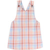 Eliza Twill Round Neck Adjustable Strapa Plaid Pinafore Dress, Moonrise Checks - Dresses - 1 - thumbnail