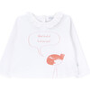 Bird Round Ruffled Collar Long Sleeve T-Shirt, Pearl - T-Shirts - 1 - thumbnail