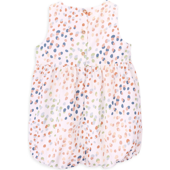 Edith Crew Neck Sleeveless Back-Buttoned Romper, Colorful Dots - Rompers - 2