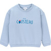 Cousteau Crew Neck Long Sleeve Shoulder Snap Sweatshirt, Blue Fog - Sweatshirts - 1 - thumbnail