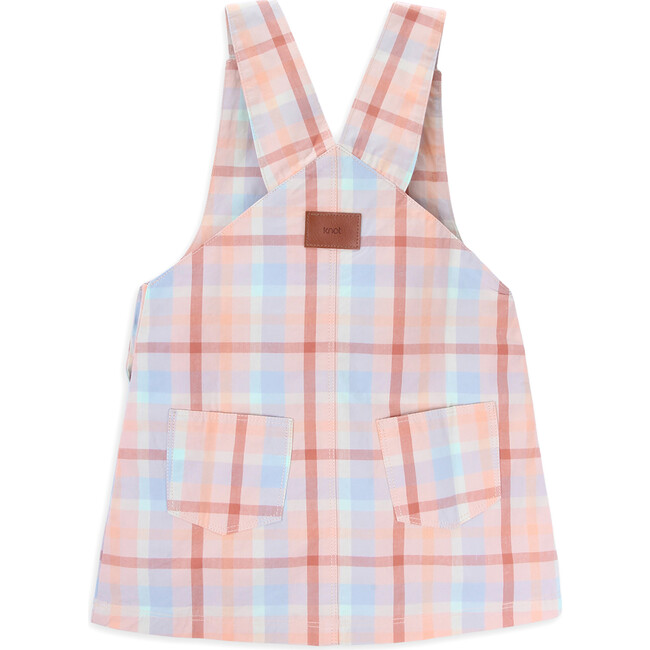 Eliza Twill Round Neck Adjustable Strapa Plaid Pinafore Dress, Moonrise Checks - Dresses - 3