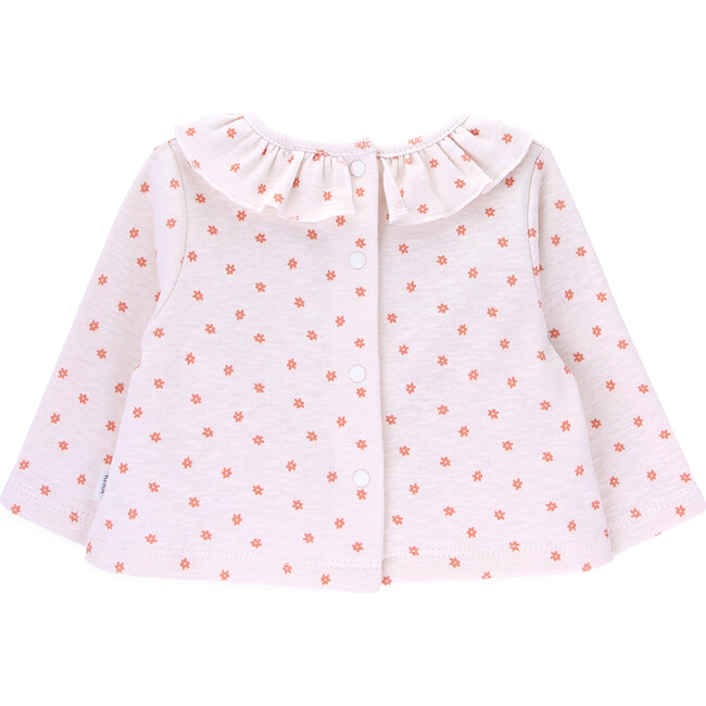 Camille Round Ruffled Collar Long Sleeve T-Shirt, Little Flowers - T-Shirts - 3