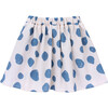 Blue Front Pocket Above Knee A-Line Skirt, Aquatic Dots - Skirts - 3