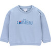 Cousteau Baby Crew Neck Long Sleeve Shoulder Snap Sweatshirt, Blue Fog - Sweatshirts - 1 - thumbnail