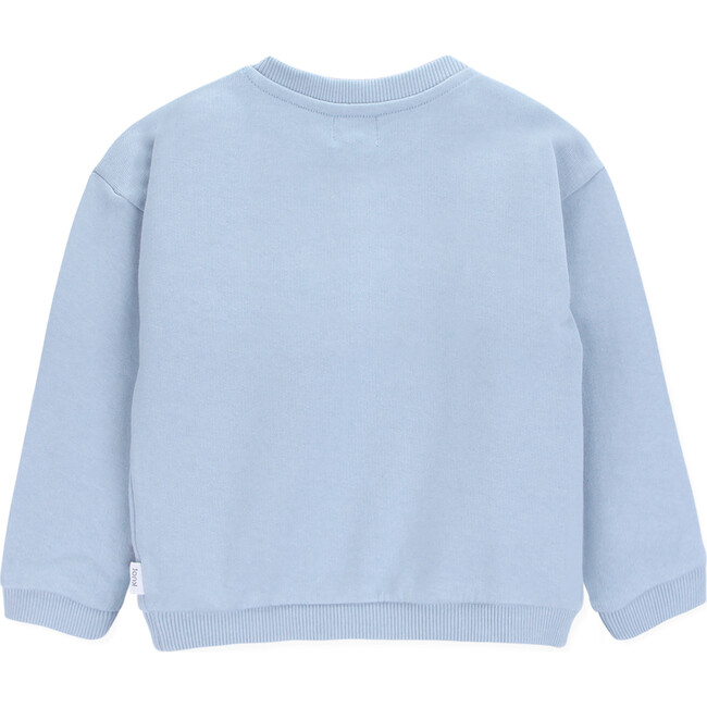 Cousteau Crew Neck Long Sleeve Shoulder Snap Sweatshirt, Blue Fog - Sweatshirts - 3