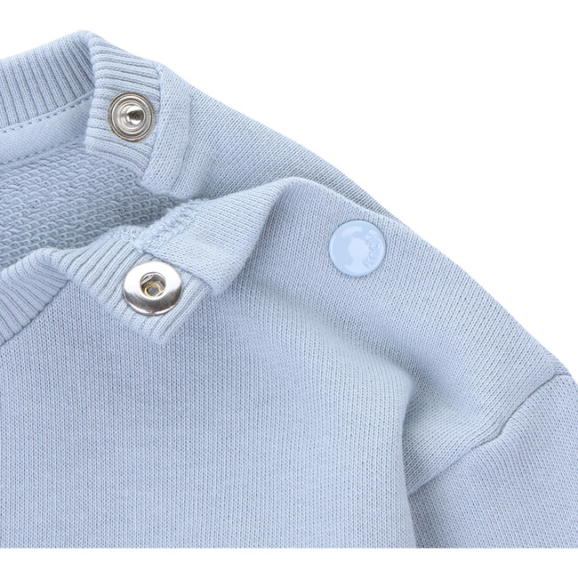 Cousteau Baby Crew Neck Long Sleeve Shoulder Snap Sweatshirt, Blue Fog - Sweatshirts - 2