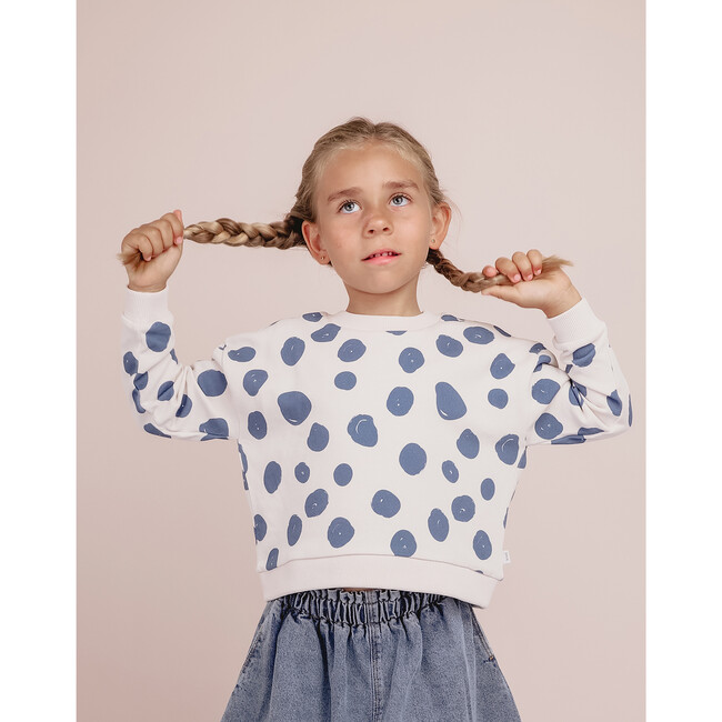 Aquatic Life Drop Shoulder Long Sleeve Dots Sweatshirt, Aquatic Dots - Sweatshirts - 4