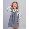 Dakota Square Neck Denim Pinafore Dress, Medium Blue - Dresses - 4