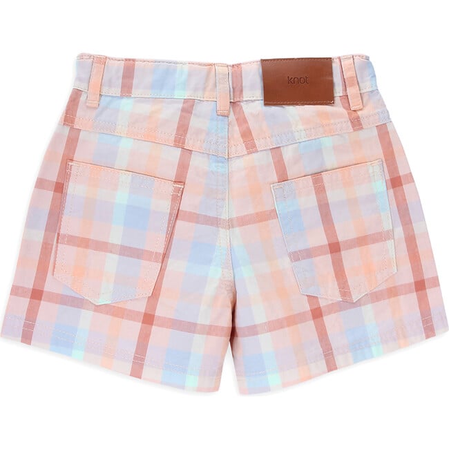 Lynn Twill Metal Buttoned Waistband Zip-Fly Plaid Shorts, Moonrise Checks - Shorts - 3