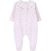 Aurora Round Ruffled Collar Long Sleeve Babygrow, Little Flowers - Bodysuits - 1 - thumbnail