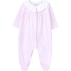 Alice Contrast Ruffled Collar Long Sleeve Babygrow, Peony Pink - Bodysuits - 1 - thumbnail