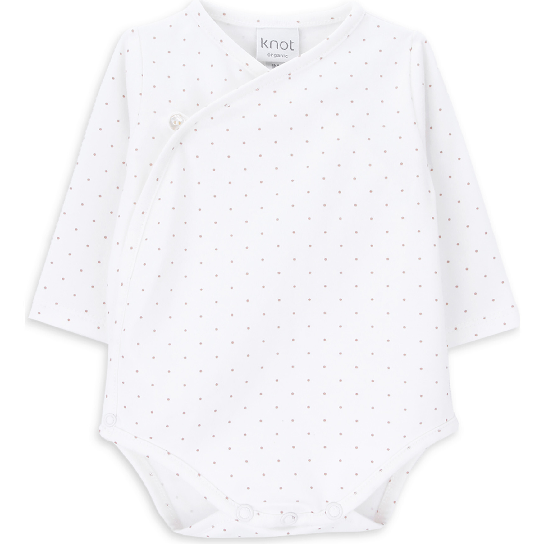 Sonnet Long Sleeve Cross-Open Dotted Buttoned Body, Seeds - Onesies - 1