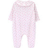 Aurora Round Ruffled Collar Long Sleeve Babygrow, Little Flowers - Bodysuits - 3