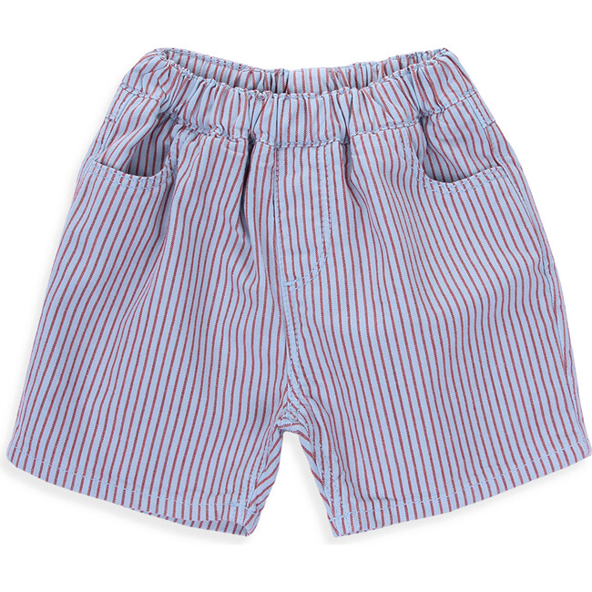 Spike Elastic Waist Front And Back Pocket Shorts, Sea Stripes