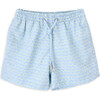 Parker Print Back Flap Pocket Swim Shorts, Big Waves - Swim Trunks - 1 - thumbnail