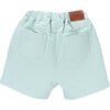 Spike Twill Elastic Waist Front And Back Pocket Shorts, Celadon Green - Shorts - 3