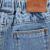 Spike Elastic Waist Front And Back Pocket Denim Shorts, Medium Blue - Shorts - 4 - thumbnail