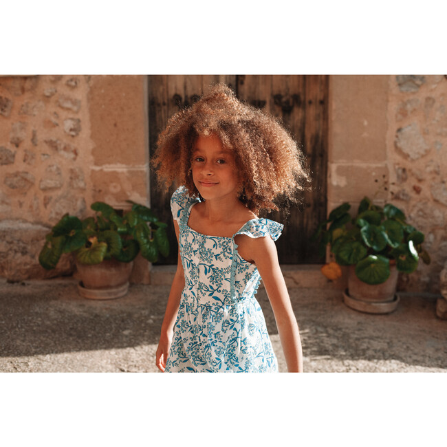 Girls Pinafore Dress, Hydrangea - Dresses - 3