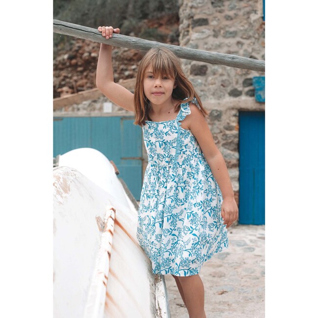 Girls Pinafore Dress, Hydrangea - Dresses - 4