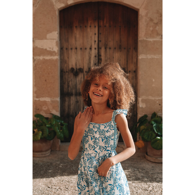 Girls Pinafore Dress, Hydrangea - Dresses - 7