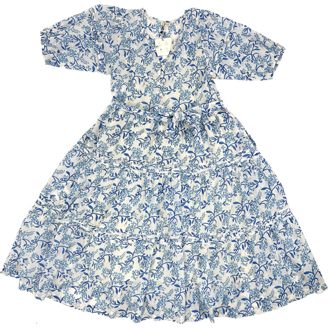 Women's Short Sleeve Dress, Hydrangea - Dresses - 1