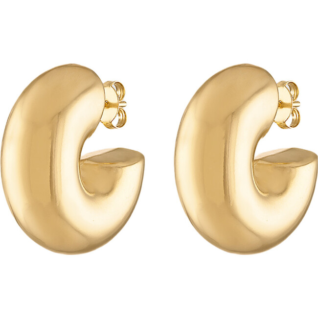Women's Chubby Hoop Earrings, Gold