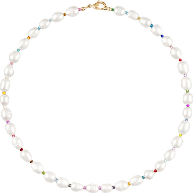 Women's Ariel Pearl Necklace, Rainbow Multi