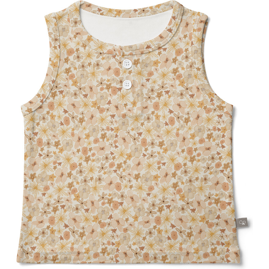 Viscose from Bamboo Organic Cotton Toddler Tank Top, Wildflowers - Shirts - 1