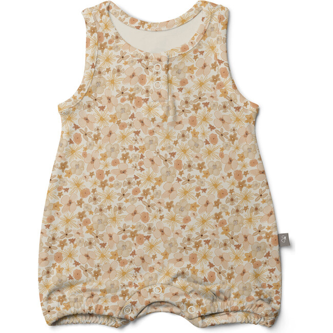 Viscose from Bamboo Organic Cotton Sleeveless Romper, Wildflowers - Rompers - 1