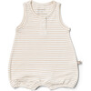 Viscose from Bamboo Organic Cotton Sleeveless Romper, Dune Stripe - Rompers - 1 - thumbnail