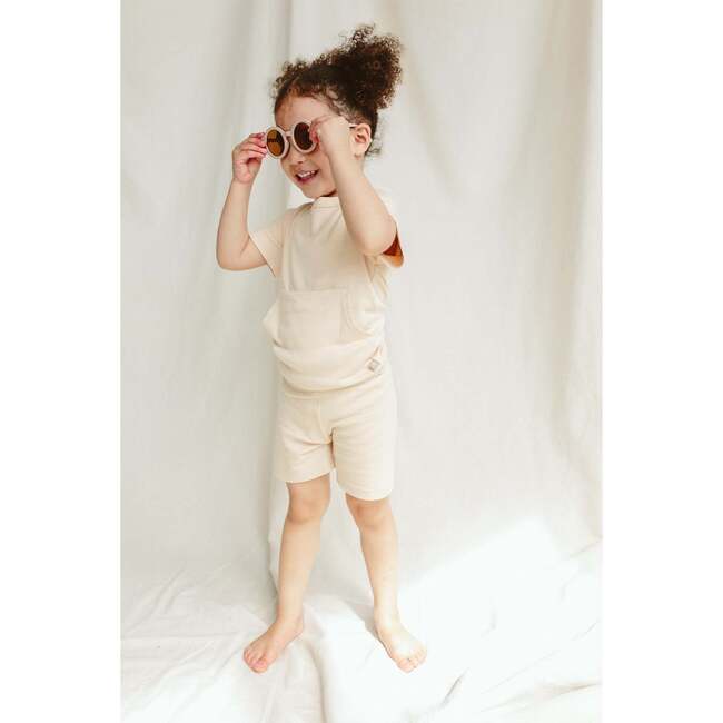 Viscose from Bamboo Organic Cotton Toddler Biker Set, Dune - Mixed Apparel Set - 2