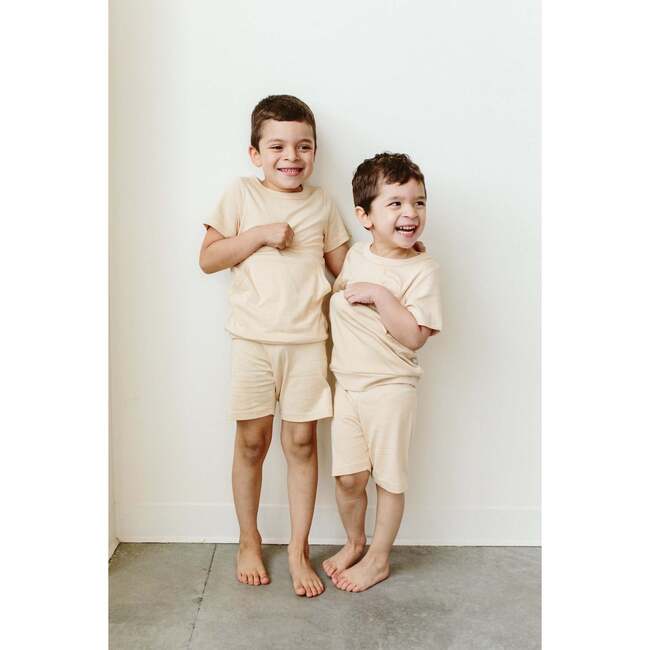Viscose from Bamboo Organic Cotton Toddler Biker Set, Dune - Mixed Apparel Set - 3