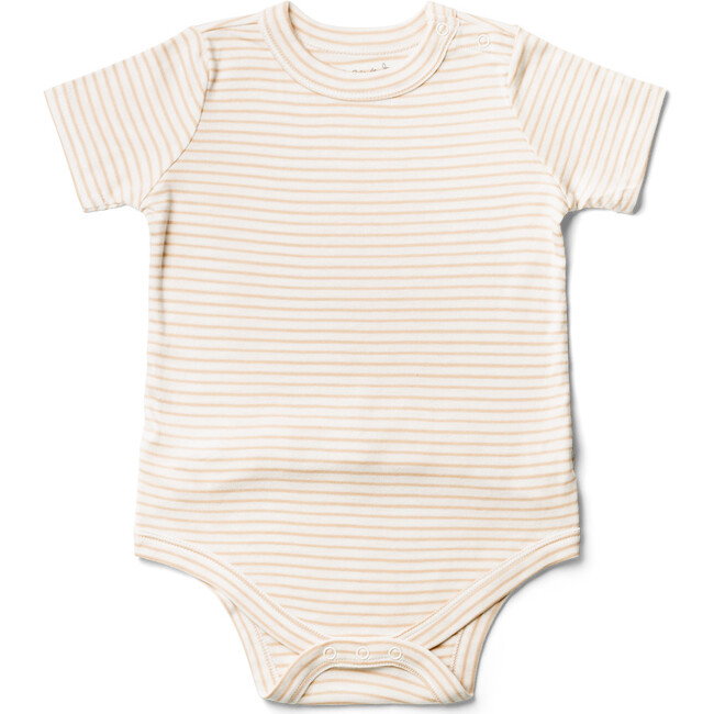 Viscose from Bamboo Organic Cotton S/S Bodysuit, Dune Stripe