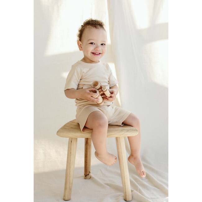 Viscose from Bamboo Organic Cotton Toddler Biker Set, Dune - Mixed Apparel Set - 5
