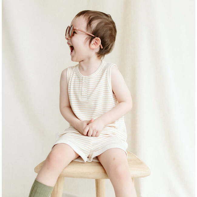 Viscose from Bamboo Organic Cotton Baby Shorts, Dune Stripe - Shorts - 3