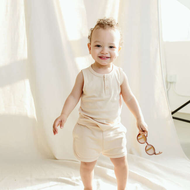 Viscose from Bamboo Organic Cotton Baby Shorts, Dune - Shorts - 3