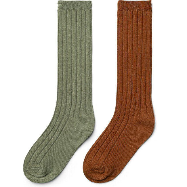 2-Pack Kids Organic Cotton Knee-High Socks, Garden - Socks - 1