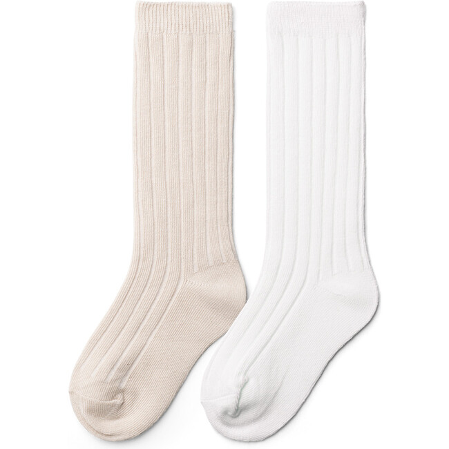 2-Pack Kids Organic Cotton Knee-High Socks, Neutral