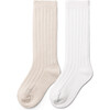 2-Pack Kids Organic Cotton Knee-High Socks, Neutral - Socks - 1 - thumbnail