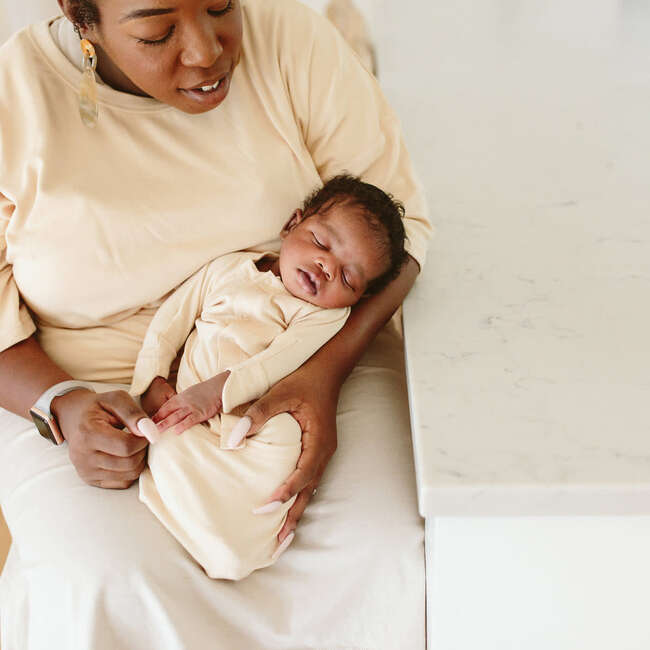 Viscose from Bamboo Organic Cotton Baby Gown, Dune - Pajamas - 2