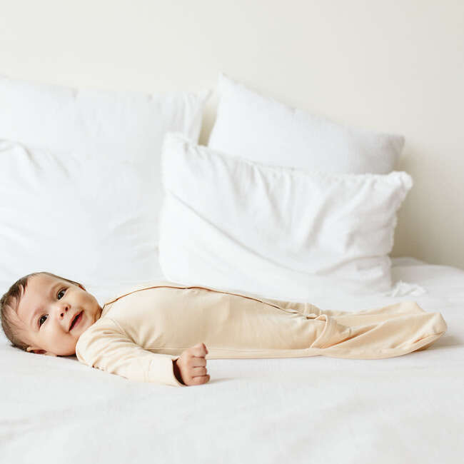 Viscose from Bamboo Organic Cotton Baby Gown, Dune - Pajamas - 3