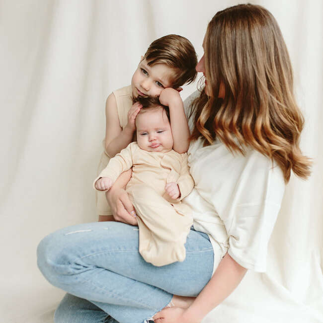 Viscose from Bamboo Organic Cotton Baby Gown, Dune - Pajamas - 5